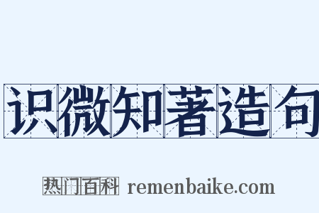 识微知著造句是什么意思的图片